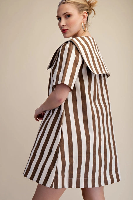 short collar dress Collar Neck Short Sleeve Mini Dress – Jupiter Row