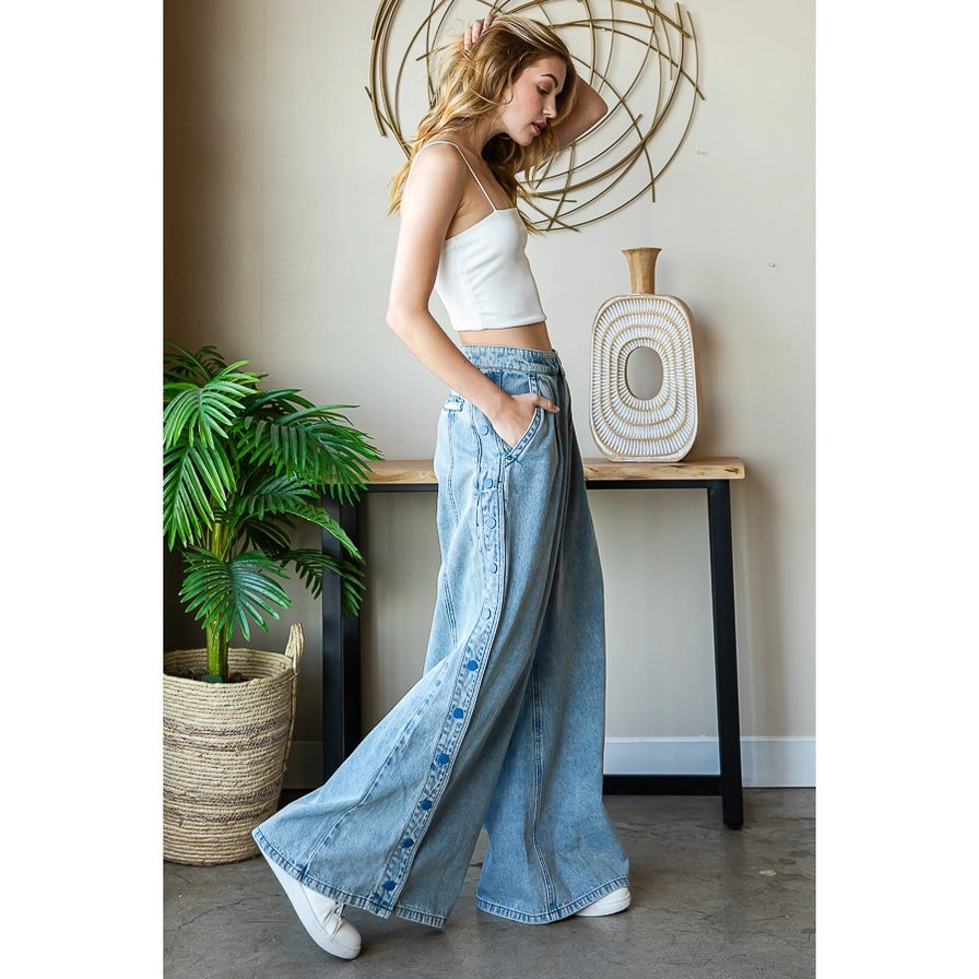 【oan】Loe Side Curve Snap Over Denim Curves 360 by NYDJ Slim Straight Ankle Jeans w/Side Slits