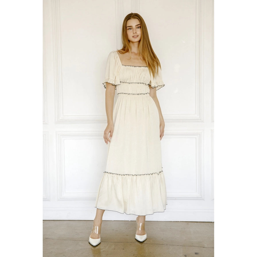 Textured Solid Prairie Midi Dress – Jupiter Row