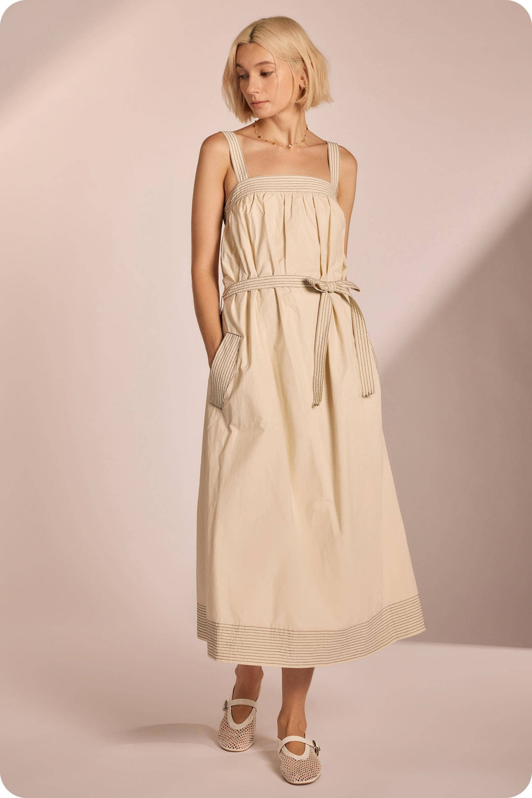 midi cotton tank dress Top-stitch Tank Midi Dress – Jupiter Row