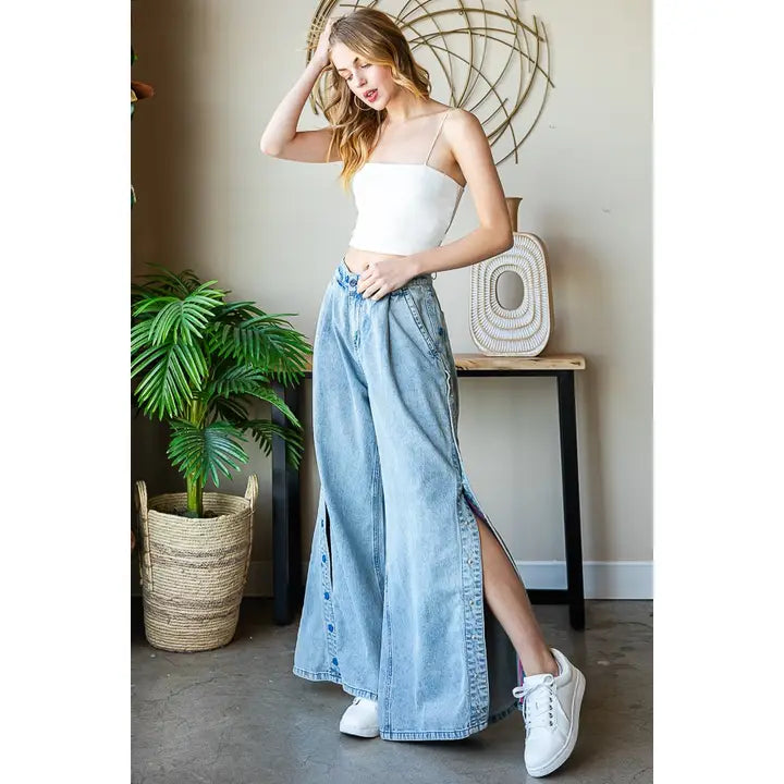Side Snap Denim Jeans – Jupiter Row