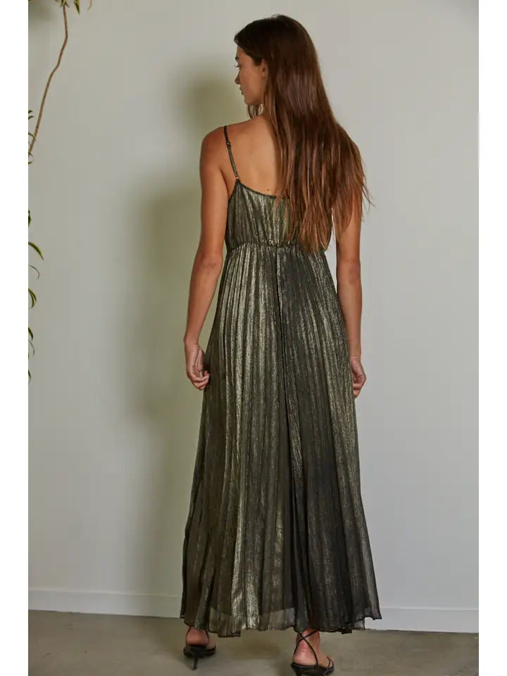 Pleated Black/Gold Dress  Jupiter Row