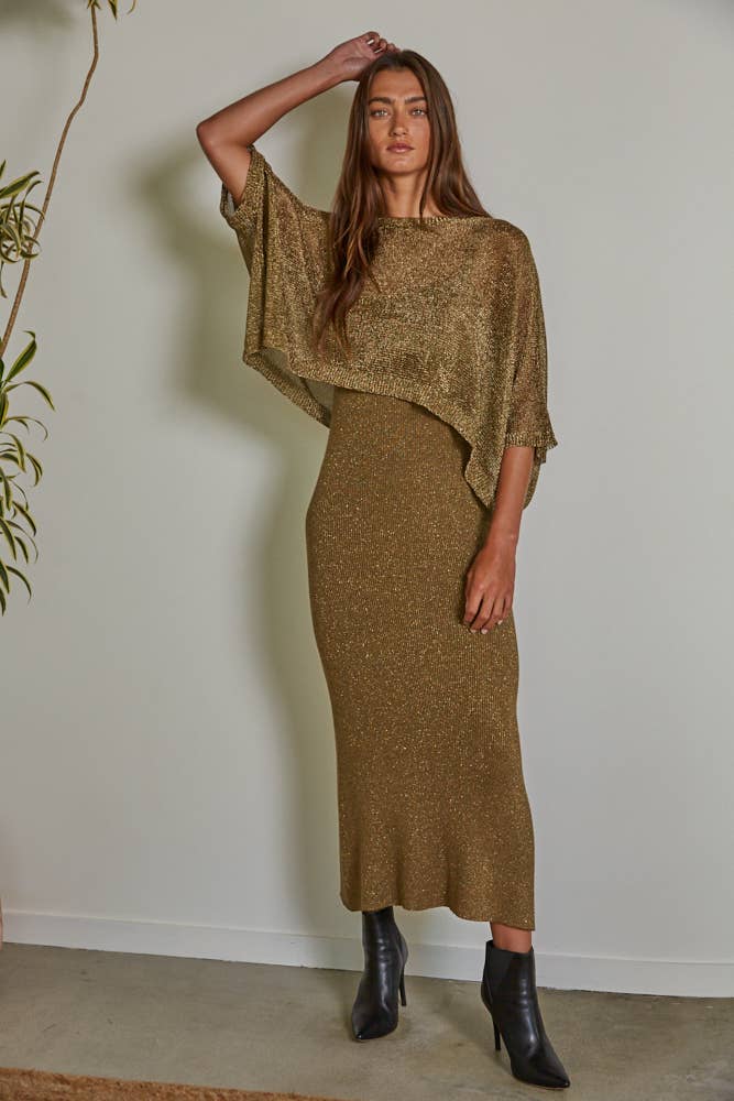 Knit Lurex Ribbed Sweater Midi Dress Jupiter Row Knit Lurex Ribbed Sweater Midi Dress Jupiter Row